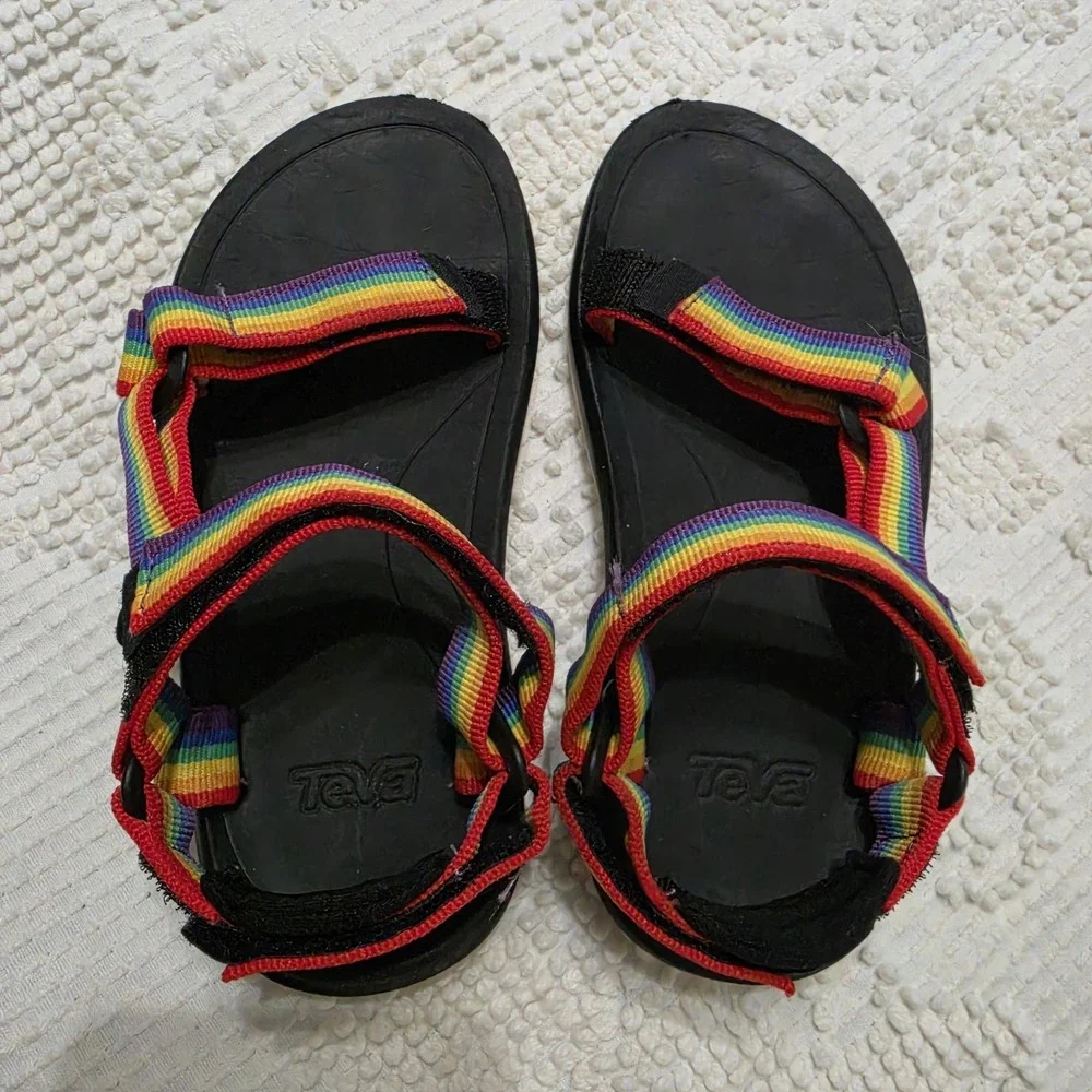 Teva Hurricane XLT2 Rainbow Pride Textile Sport Hiking Sandals Youth 12 Kids